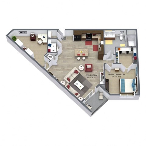 A10 Floor Plan at Aster Apartments, Ohio, 44122